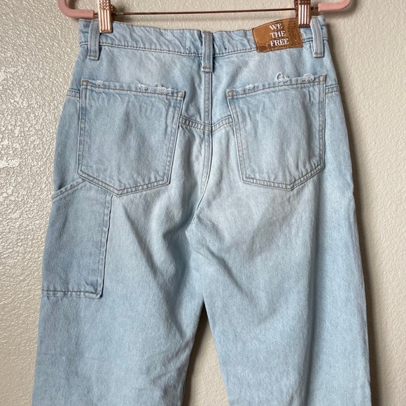 Free People Jeans 26S Tinsley Baggy Distressed Wide Leg Denim Cotton We The Free - Picture 6 of 11